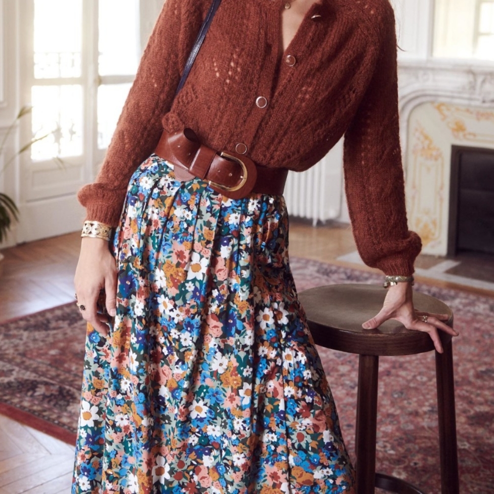 Sézane Nelly Skirt Fall colors Fr 38/US6